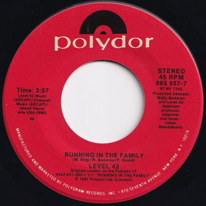 Level 42 - Running In The Family / Fashion Fever (7 inch Record / Used)