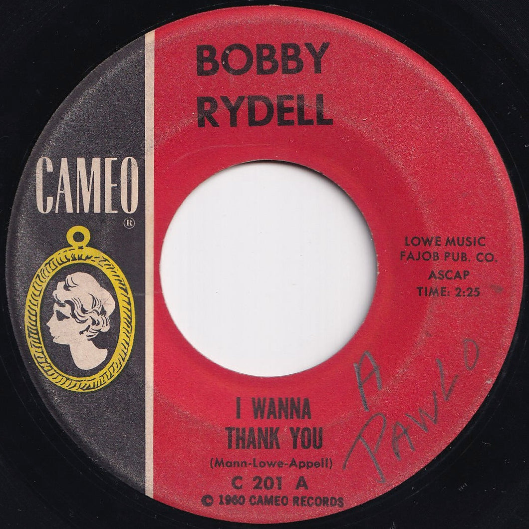 Bobby Rydell - I Wanna Thank You / The Door To Paradise (7 inch Record / Used)