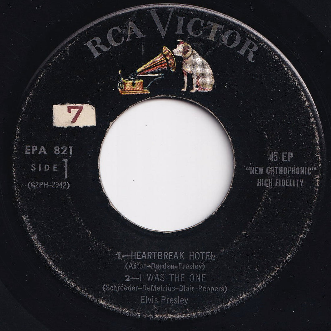 Elvis Presley - Heartbreak Hotel; I Was The One / Money Honey; I Forgot To Remember To Forget (7 inch Record / Used)