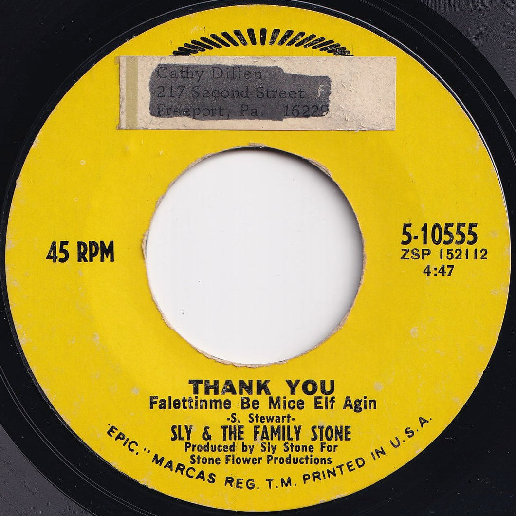 Sly & The Family Stone - Thank You (Falettinme Be Mice Elf Agin) / Everybody Is A Star (7 inch Record / Used)