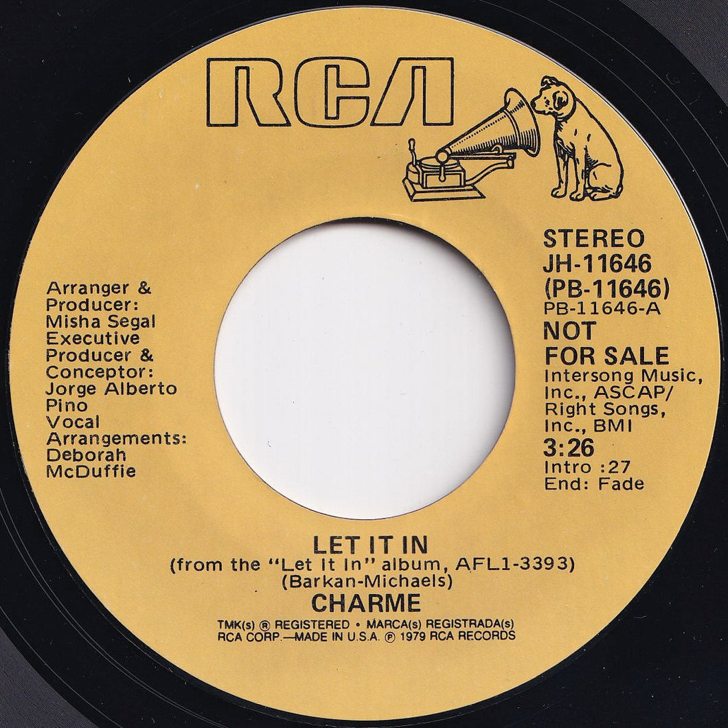 Charme - Let It In (Stereo) / (Mono) (7 inch Record / Used)