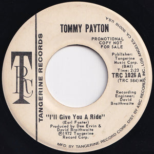 Tommy Payton - I'll Give You A Ride / I'll Give You A Ride (7 inch Record / Used)