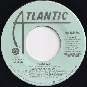 Gloria Gaynor - Tease Me (Long Version) / (Short Version) (7 inch Record / Used)