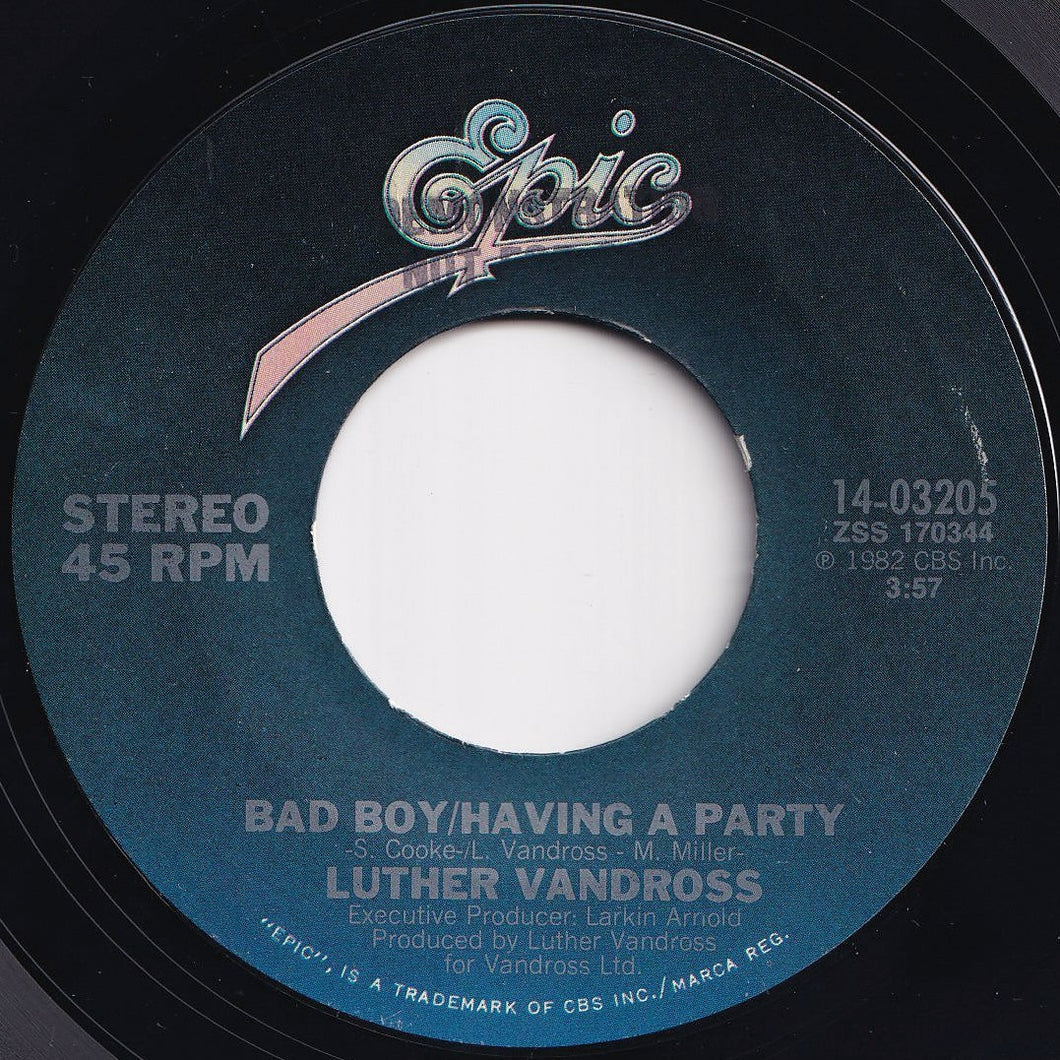 Luther Vandross - Bad Boy/Having A Party / Once You Know How (7 inch Record / Used)