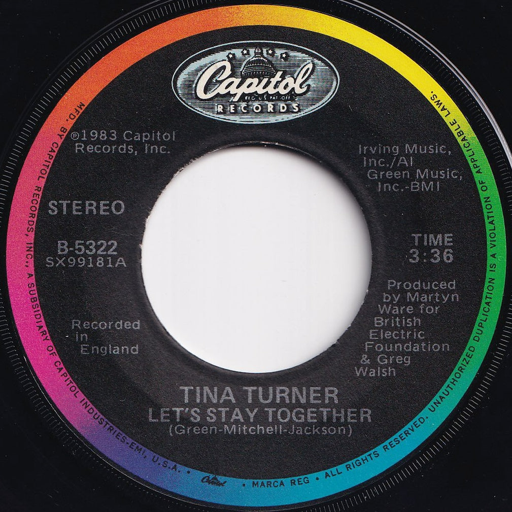 Tina Turner - Let's Stay Together / I Wrote A Letter (7 inch Record / Used)