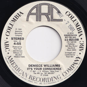 Deniece Williams - It's Your Conscience / It's Your Conscience (7 inch Record / Used)