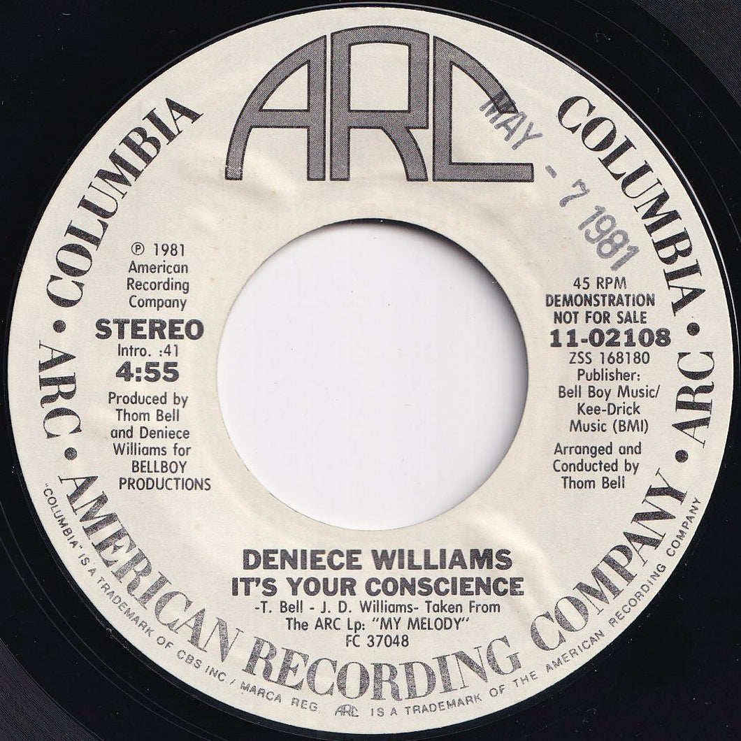 Deniece Williams - It's Your Conscience / It's Your Conscience (7 inch Record / Used)