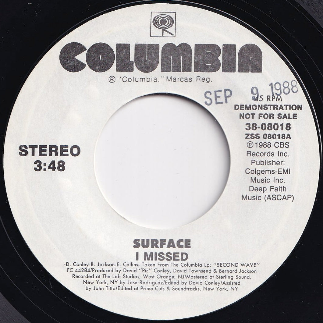 Surface - I Missed / I Missed (7 inch Record / Used)