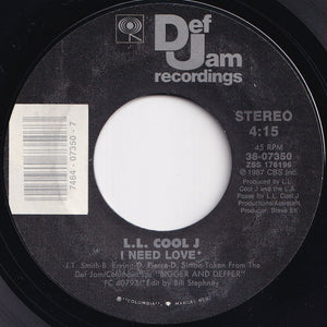 L.L. Cool J - I Need Love / My Rhyme Ain't Done (7 inch Record / Used)