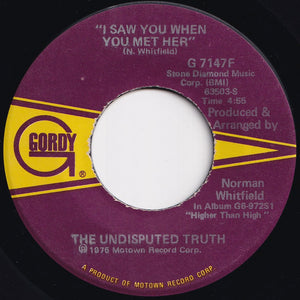 Undisputed Truth - Boogie Bump Boogie / I Saw You When You Met Her (7 inch Record / Used)