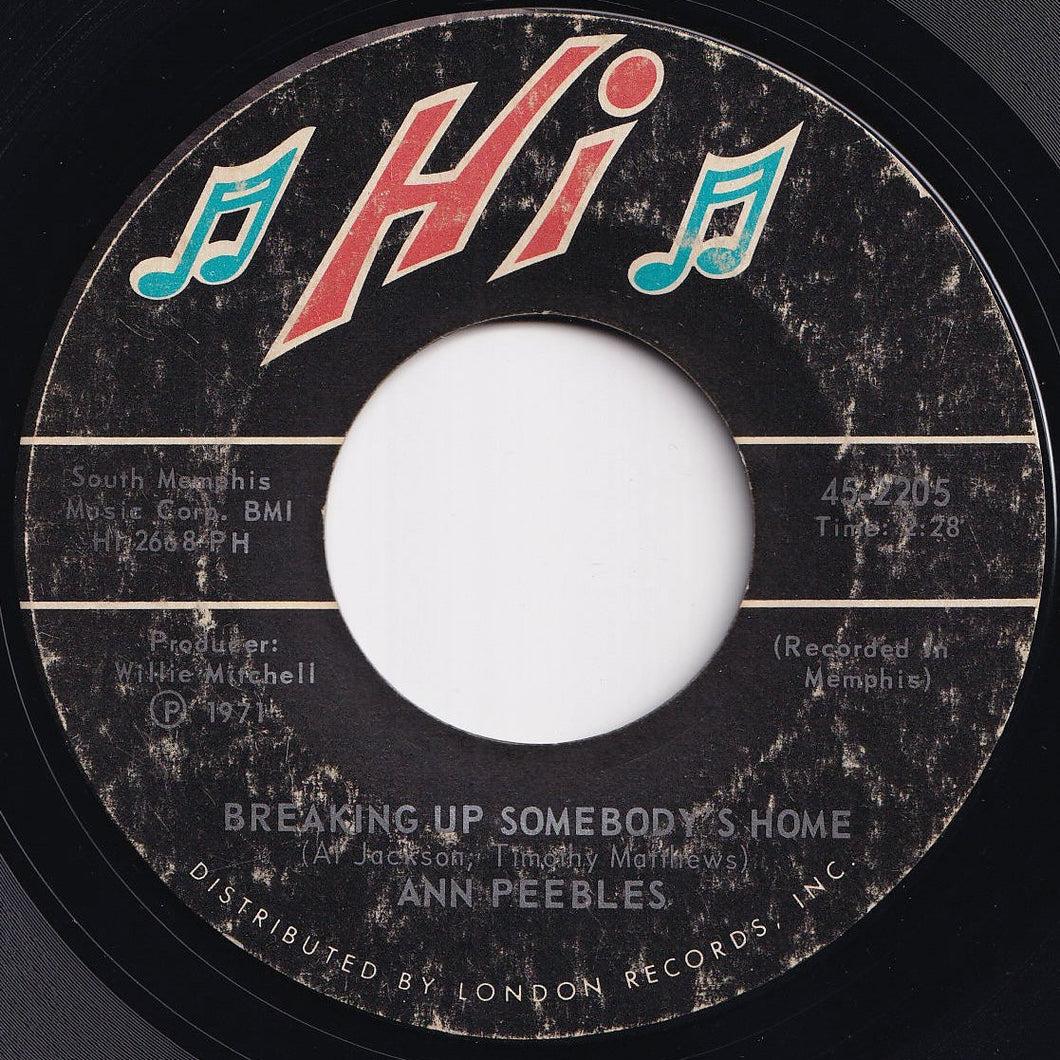 Ann Peebles - Breaking Up Somebody's Home / Trouble, Heartaches & Sadness (7 inch Record / Used)