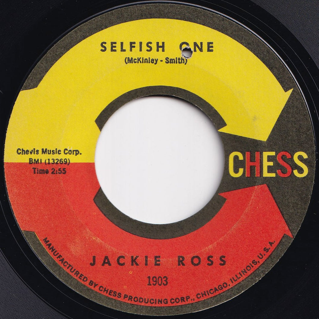 Jackie Ross - Selfish One / Everything But Love (7 inch Record / Used)