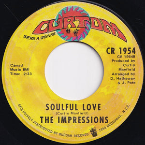 Impressions - (Baby) Turn On To Me / Soulful Love (7 inch Record / Used)