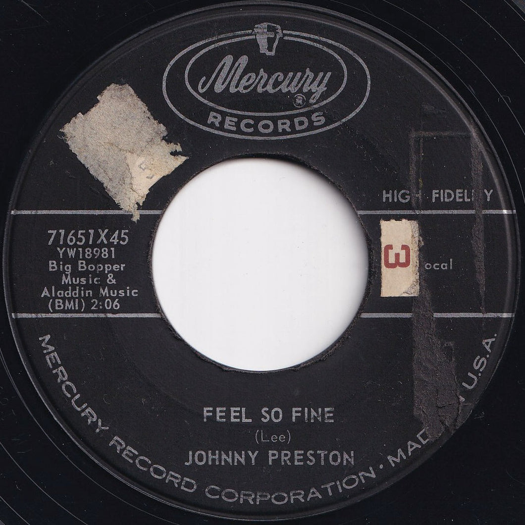 Johnny Preston - Feel So Fine / I'm Starting To Go Steady (7 inch Record / Used)