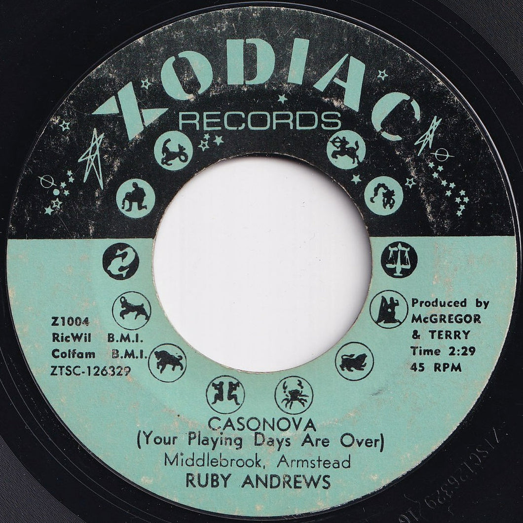 Ruby Andrews - Casonova (Your Playing Days Are Over) / I Just Don't Believe It (7 inch Record / Used)