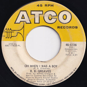 R.B. Greaves - Always Something There To Remind Me / Oh When I Was A Boy (7 inch Record / Used)