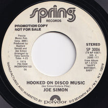 画像をギャラリービューアに読み込む, Joe Simon - Hooked On Disco Music / I Still Love You (7 inch Record / Used)
