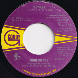 High Inergy - Lovin' Fever / Beware (7 inch Record / Used)