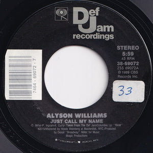 Alyson Williams - Just Call My Name / I Need Your Lovin' (7" Remix) (7 inch Record / Used)