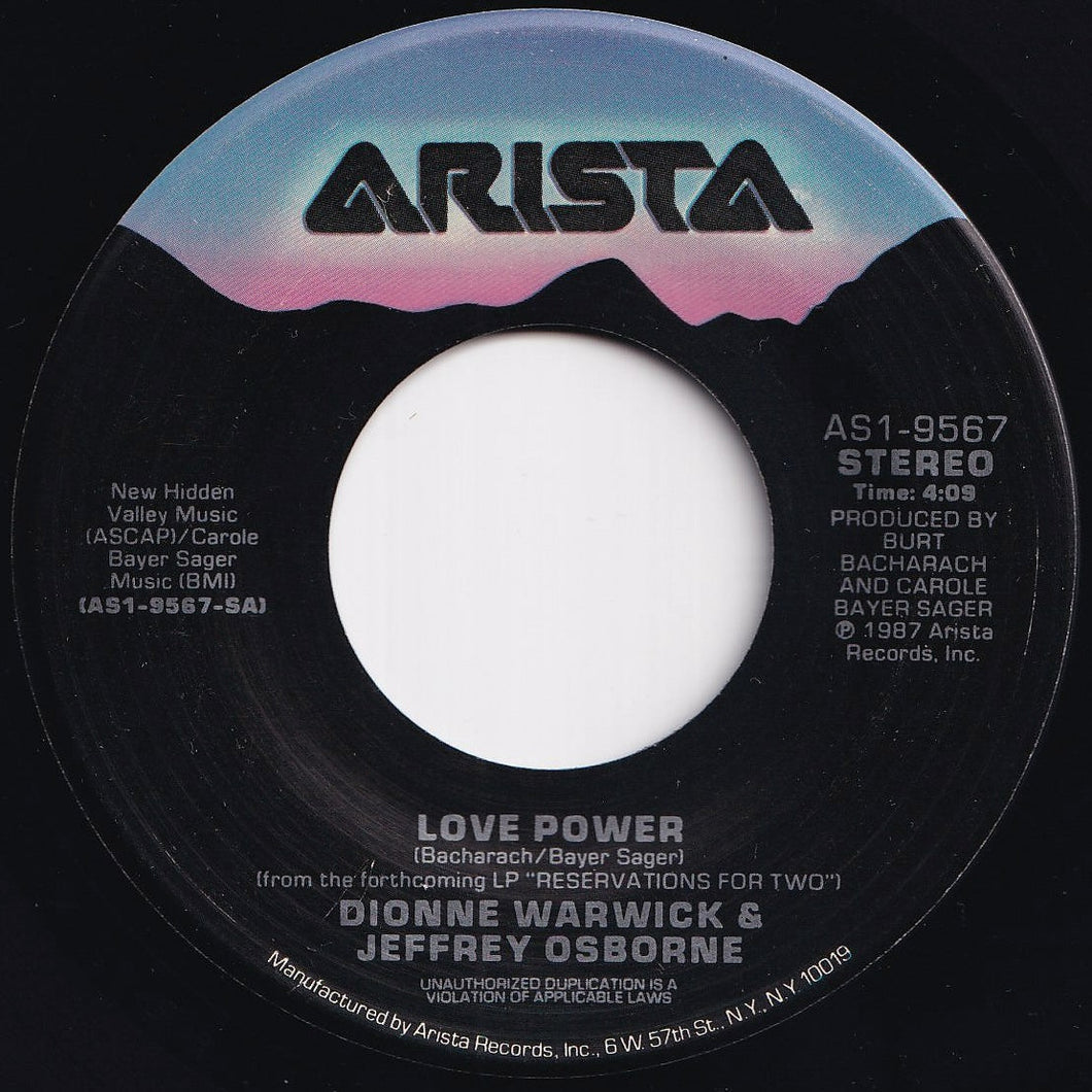 Dionne Warwick, Jeffrey Osborne - Love Power / In A World Such As This (7 inch Record / Used)