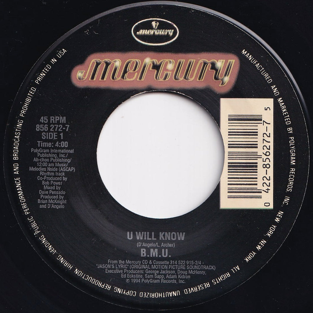 B.M.U. - U Will Know / U Will Know (7 inch Record / Used)