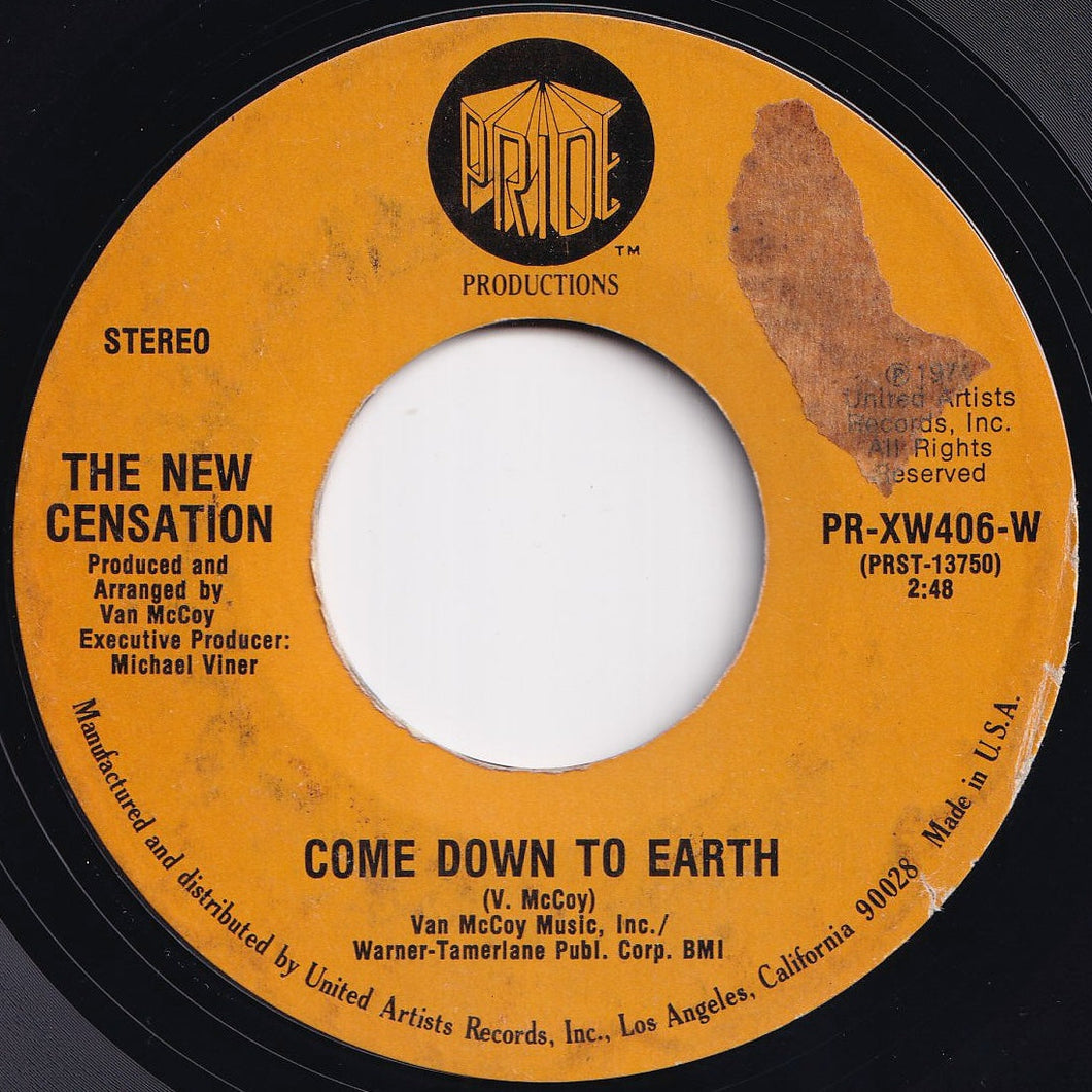 New Censation - Come Down To Earth / I've Got Nothin' But Time (7 inch Record / Used)