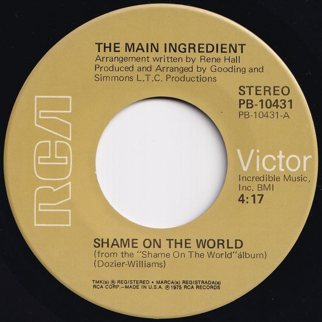 Main Ingredient - Shame On The World / Lilliah (7 inch Record / Used)