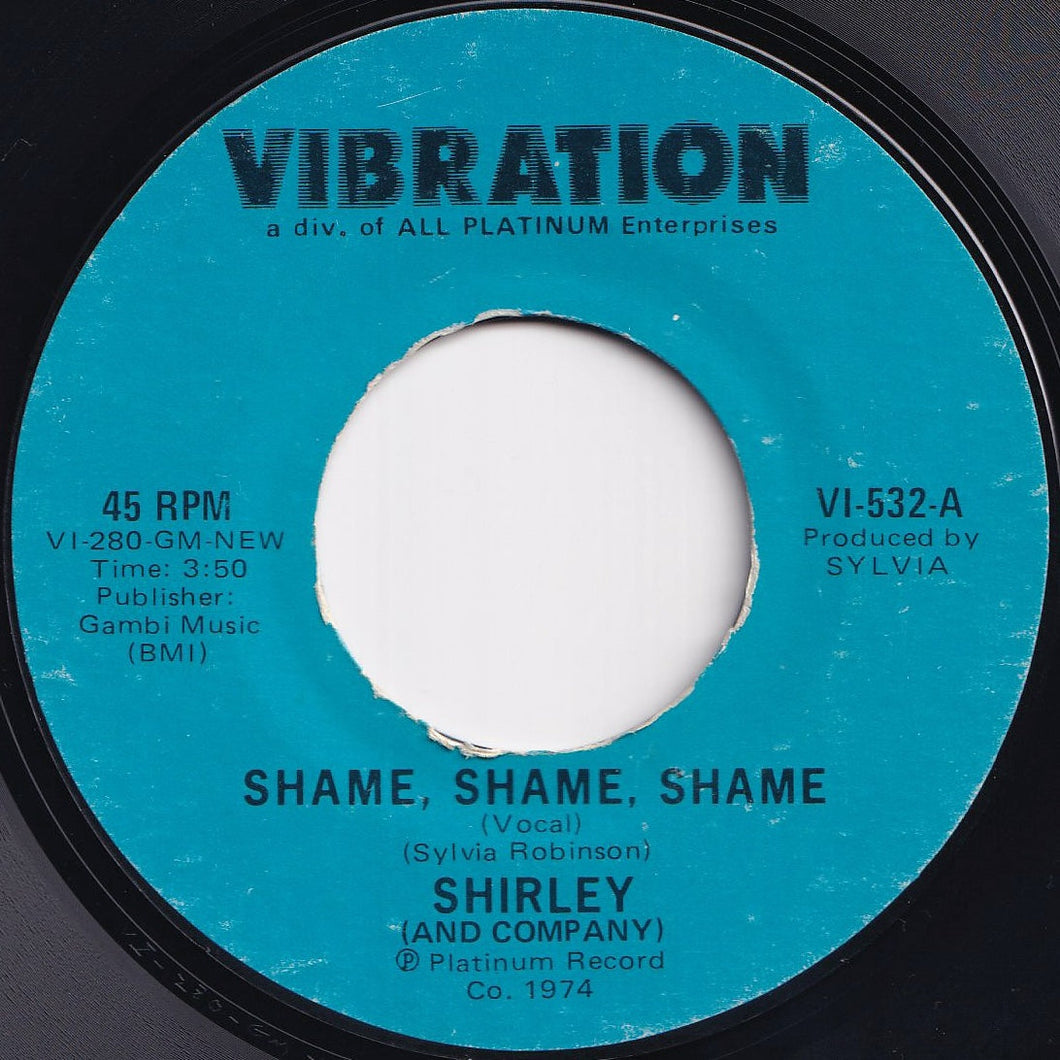 Shirley & Company - Shame, Shame, Shame / (Instrumental) (7 inch Record / Used)