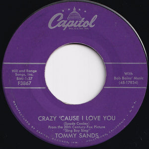 Tommy Sands - Sing Boy Sing / Crazy 'Cause I Love You (7 inch Record / Used)