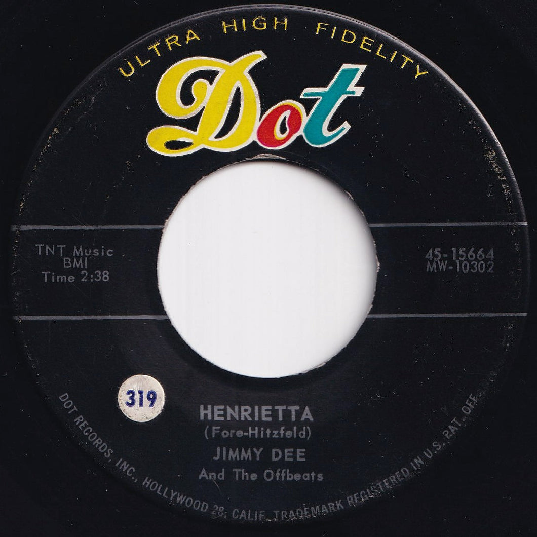 Jimmy Dee And The Offbeats - Henrietta / Don't Cry No More (7 inch Record / Used)