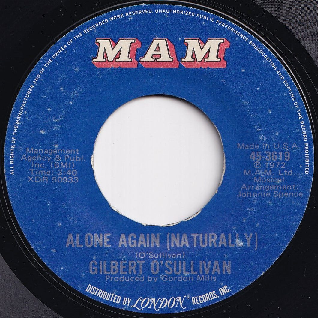 Gilbert O'Sullivan - Alone Again (Naturally) / Save It (7 inch Record / Used)