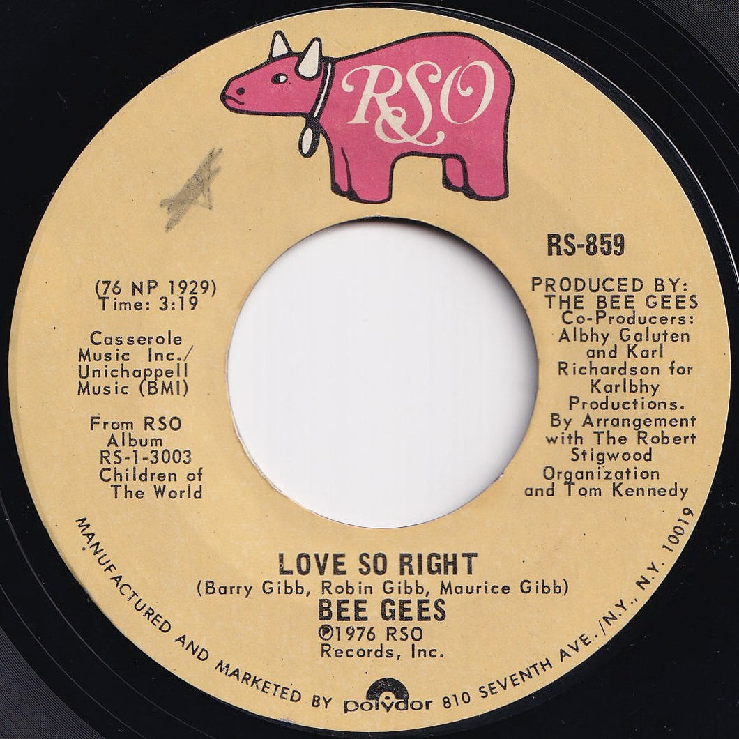 Bee Gees - Love So Right / You Stepped Into My Life (7 inch Record / Used)