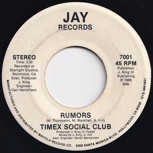 Timex Social Club - Rumors / Rumors (7 inch Record / Used)