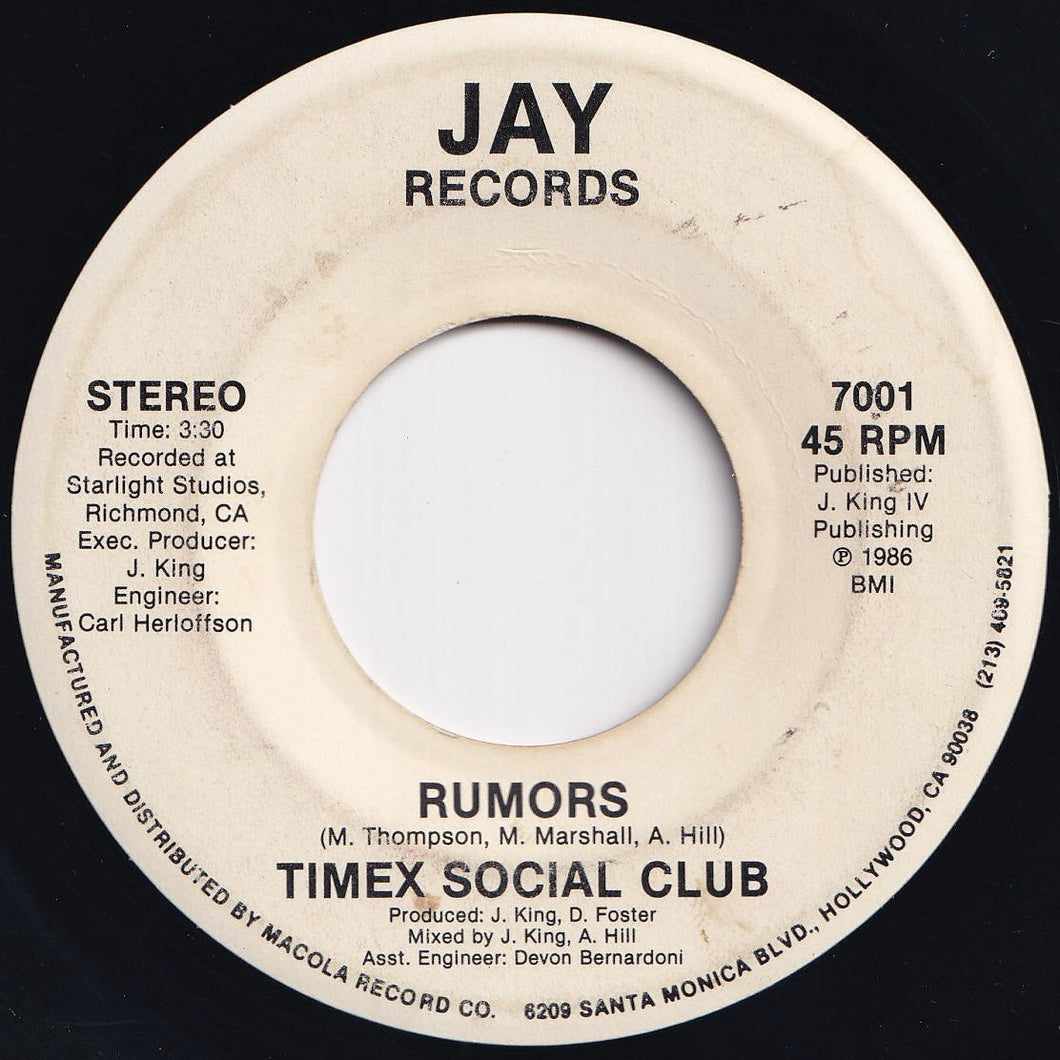 Timex Social Club - Rumors / Rumors (7 inch Record / Used)