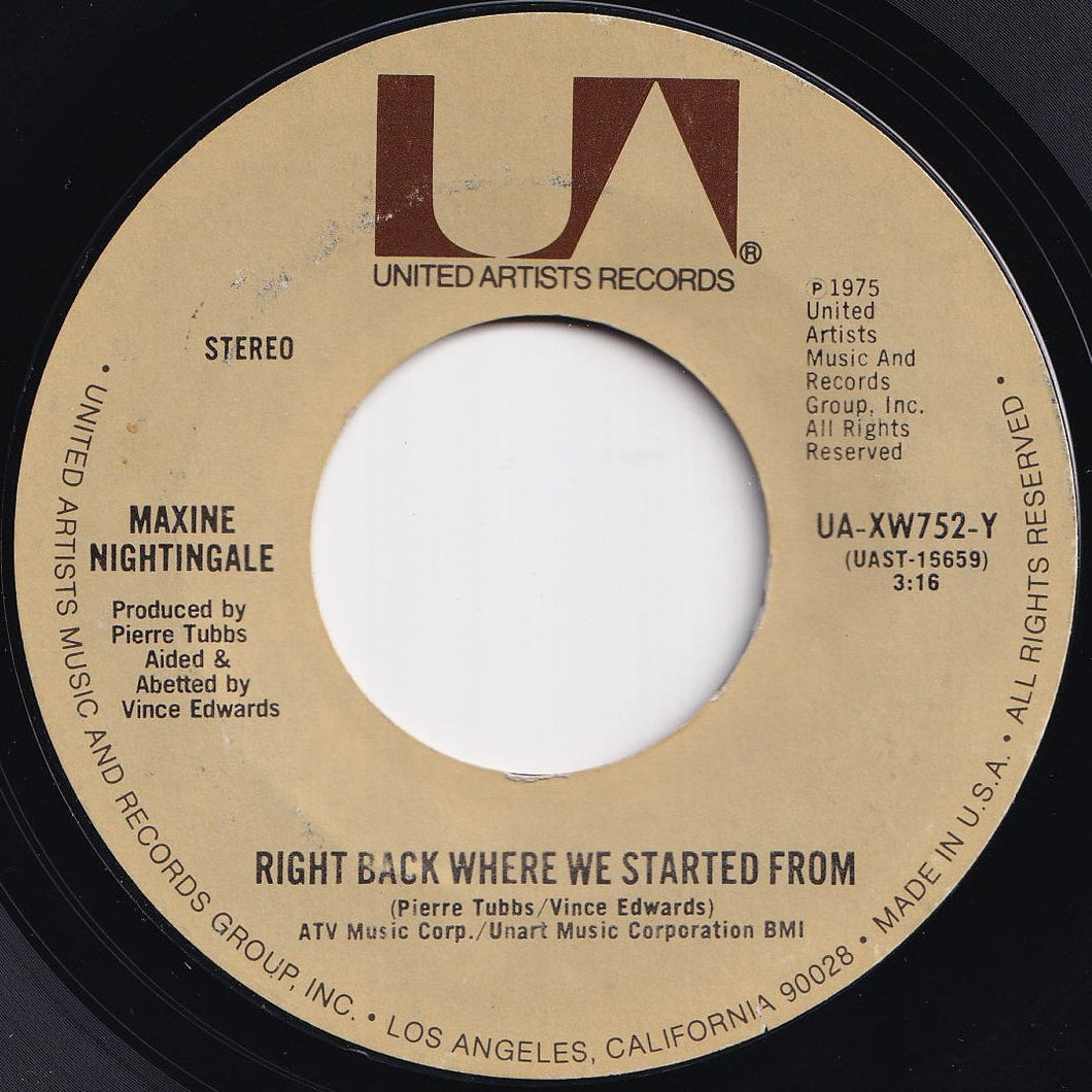 Maxine Nightingale - Right Back Where We Started From / Believe In What You Do (7 inch Record / Used)