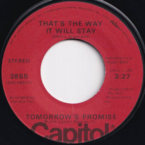 Tomorrow's Promise - That's The Way It Will Stay / The Only One For Me (7 inch Record / Used)