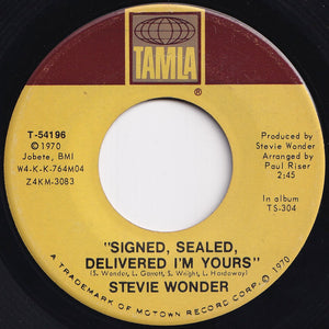 Stevie Wonder - Signed, Sealed, Delivered I'm Yours / I'm More Than Happy (7 inch Record / Used)