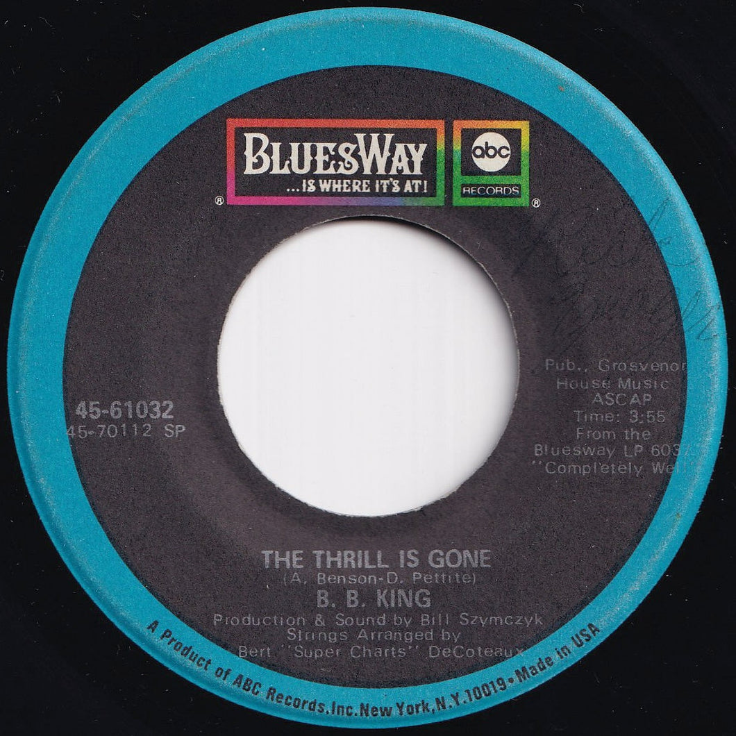 B.B. King - The Thrill Is Gone / You're Mean (7 inch Record / Used)
