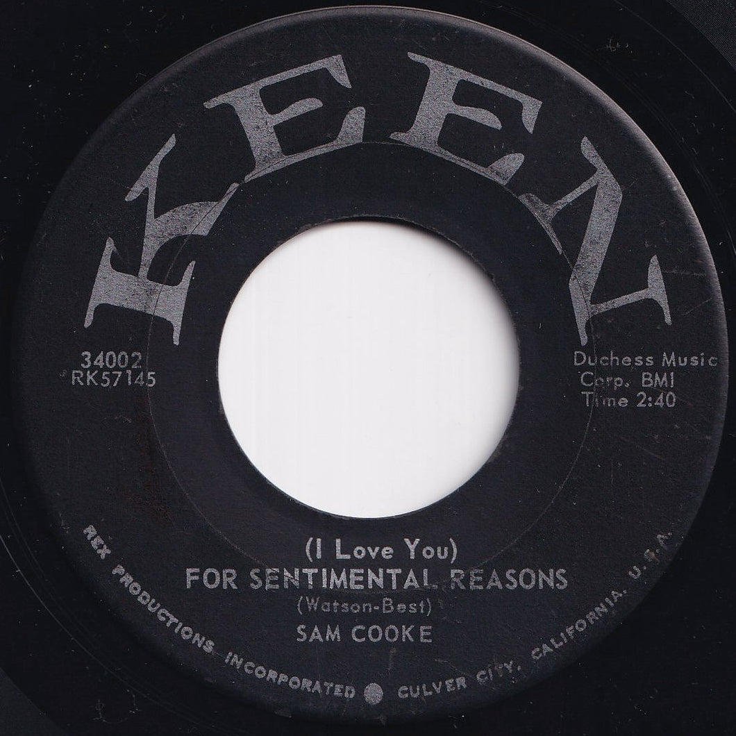 Sam Cooke - (I Love You) For Sentimental Reasons / Desire Me (7 inch Record / Used)