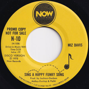 Miz Davis - Sing A Happy Funky Song (Radio Version) / (Disco Version) (7 inch Record / Used)