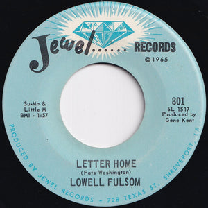 Lowell Fulsom - Lady In The Rain / Letter Home (7 inch Record / Used)