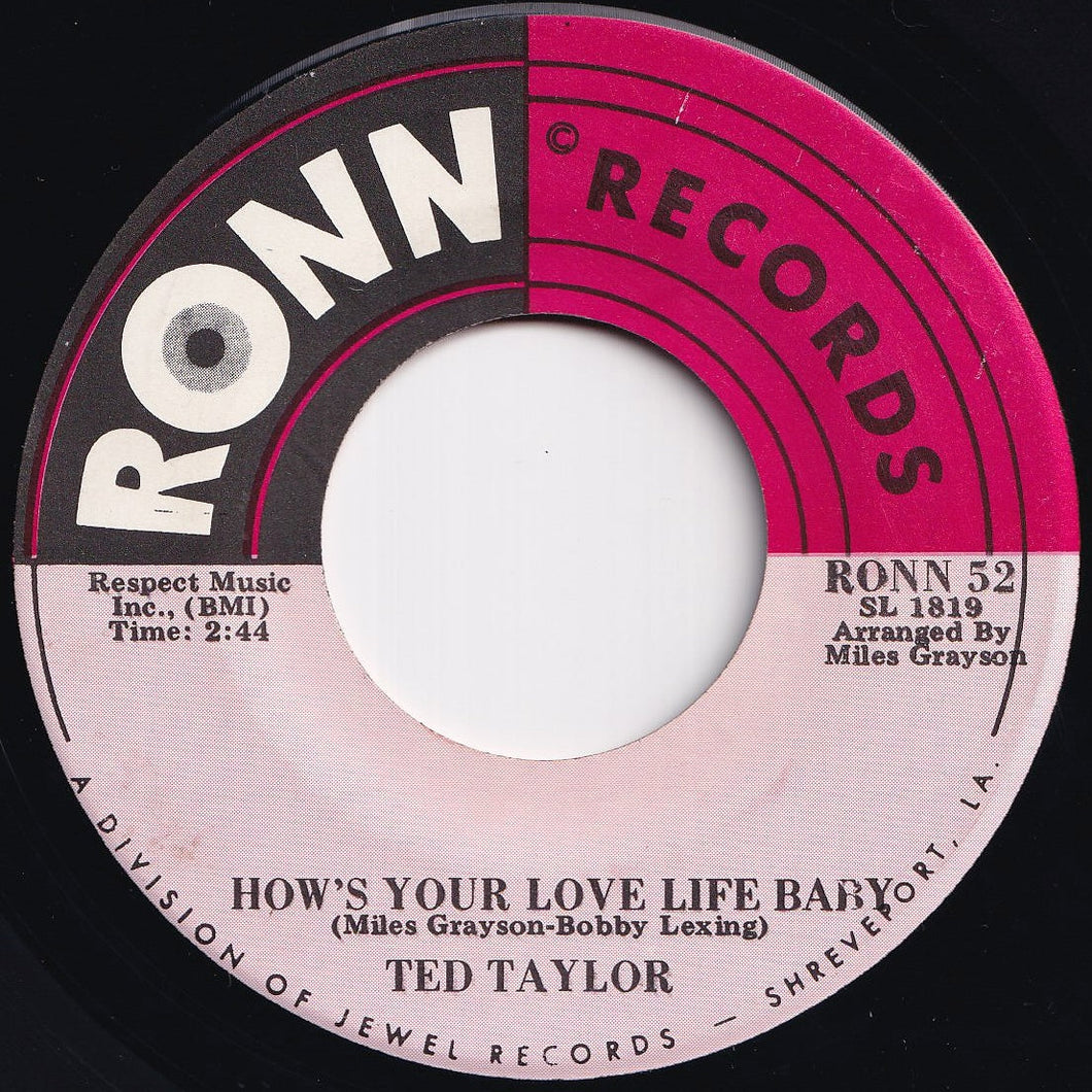 Ted Taylor - How's Your Love Life Baby / (This Is A) Troubled World (7 inch Record / Used)