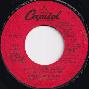 A Taste Of Honey - Rescue Me / Say That You'll Stay (7 inch Record / Used)