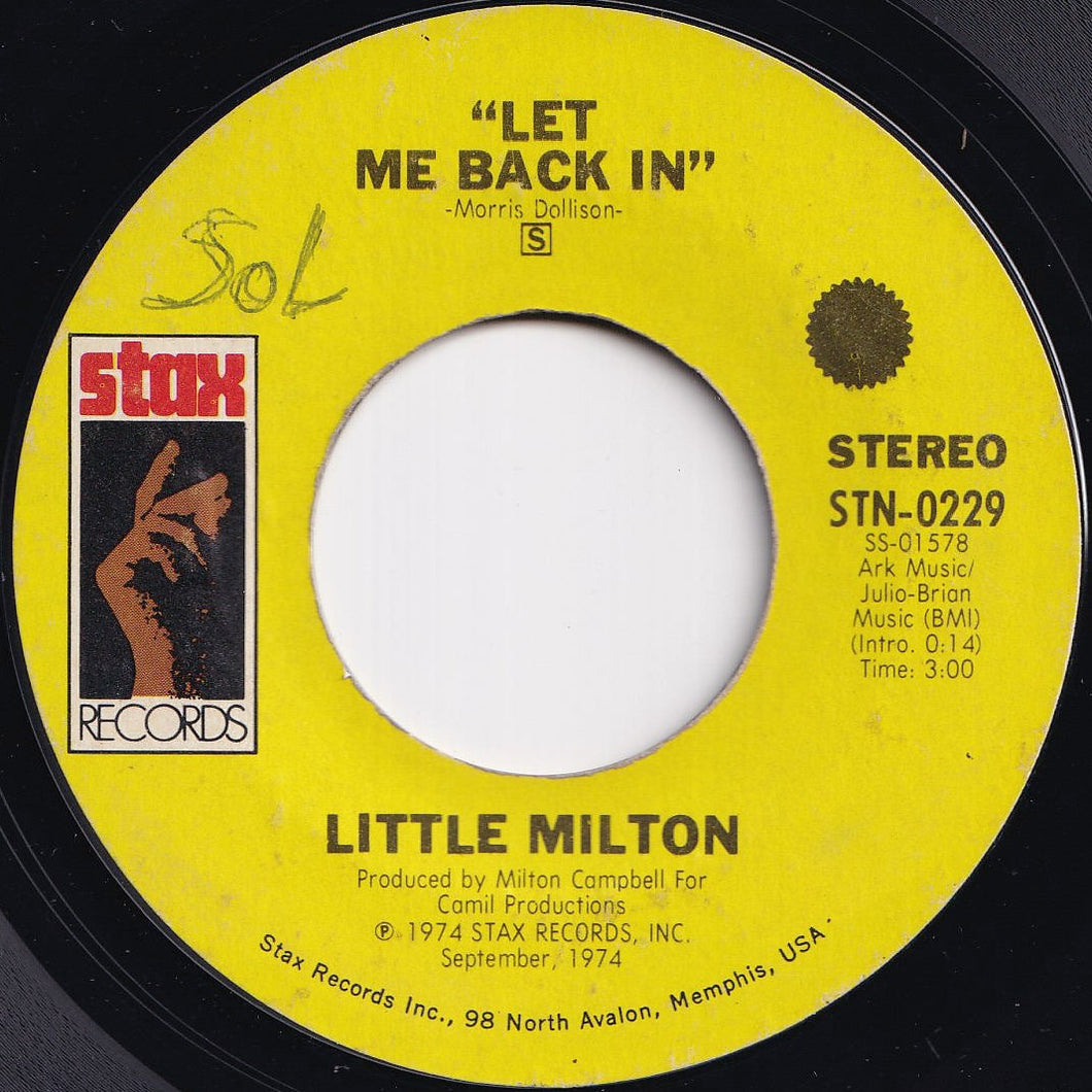 Little Milton - Let Me Back In / Let Your Loss Be Your Lesson (7 inch Record / Used)