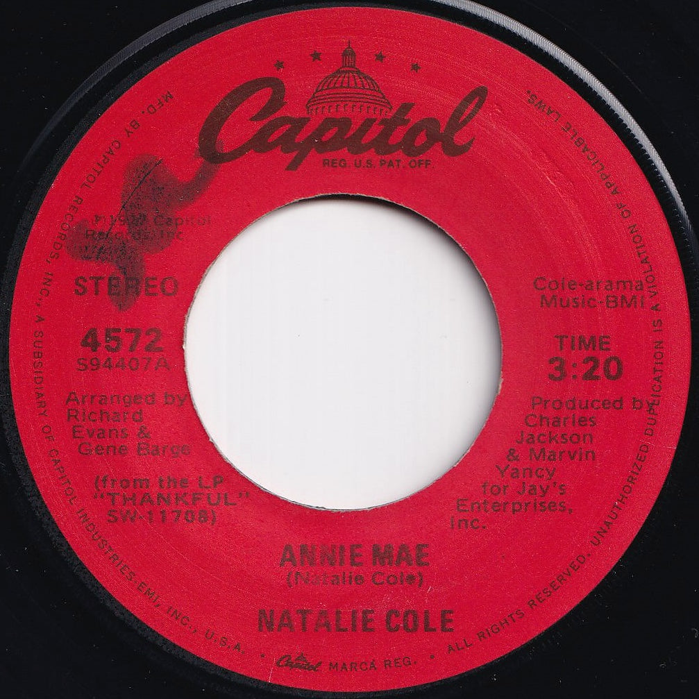 Natalie Cole - Annie Mae / Just Can't Stay Away (7 inch Record / Used)