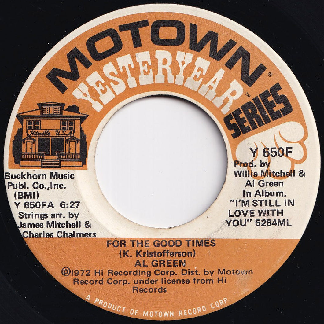 Al Green - For The Good Times / Here I Am (Come And Take Me) (7 inch Record / Used)