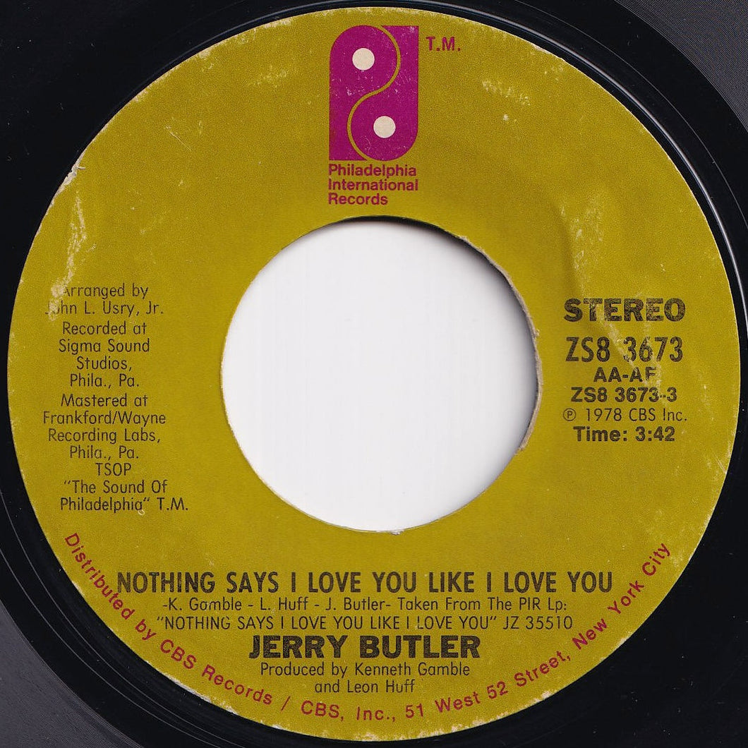 Jerry Butler - Nothing Says I Love You Like I Love You / I'm Glad To Be Back (7 inch Record / Used)