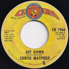 画像をギャラリービューアに読み込む, Curtis Mayfield - Get Down / We&#39;re A Winner (7 inch Record / Used)
