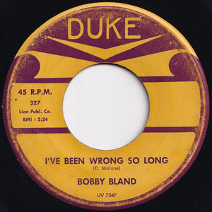 Bobby Bland - Cry Cry Cry / I've Been Wrong So Long (7 inch Record / Used)