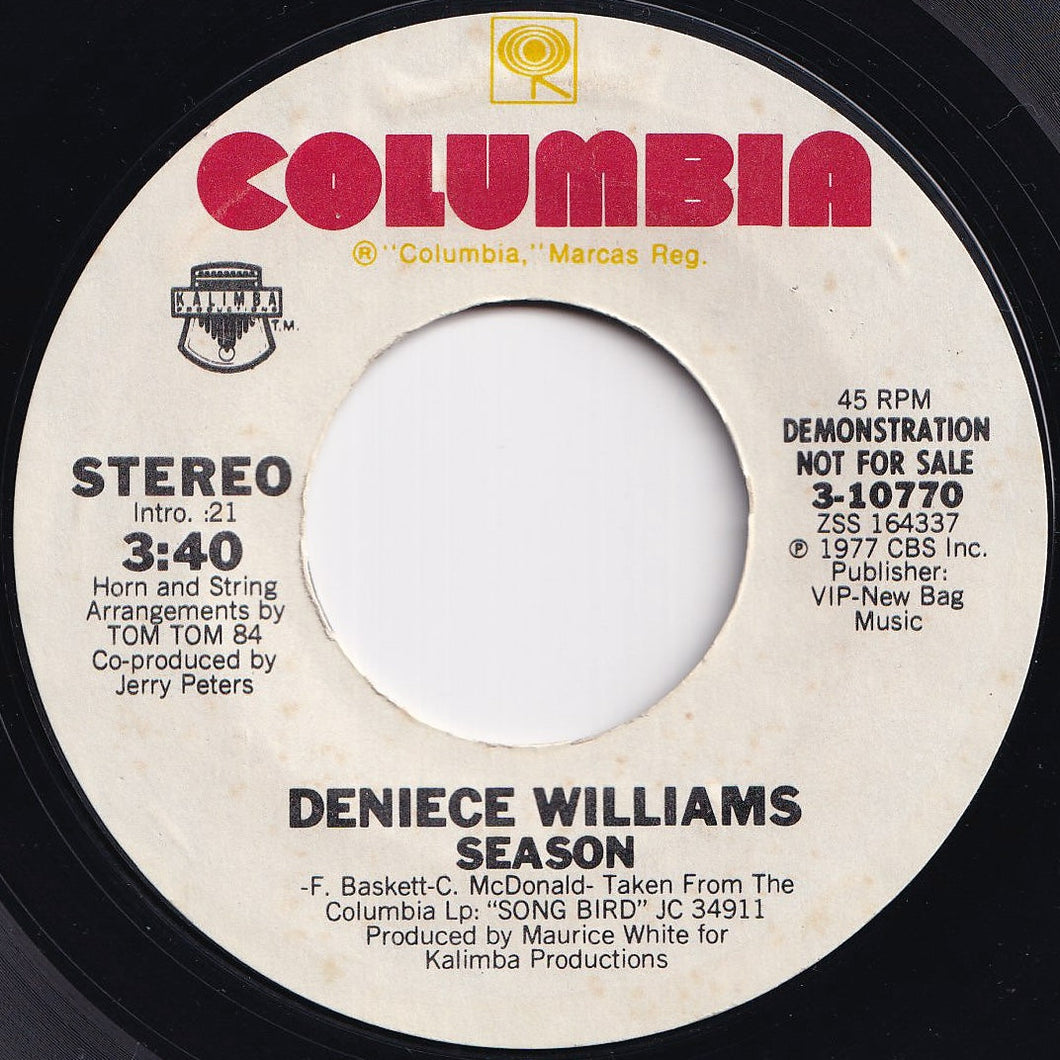 Deniece Williams - Season (Stereo) / (Mono) (7 inch Record / Used)